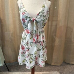 Floral Tie-Front Dress